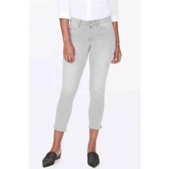 NYDJ Sheri Slim Straight Ankle Double Button Jean in Gale Gray - Picture 1 of 14